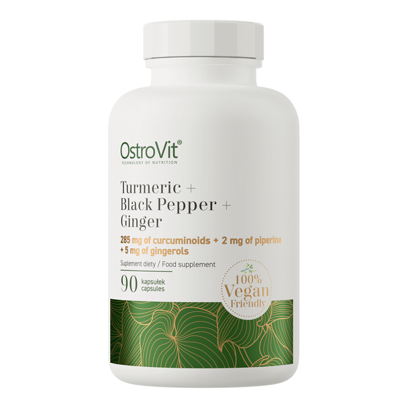 Turmeric + Ghimbir + Piper negru, 90 capsule, OstroVit