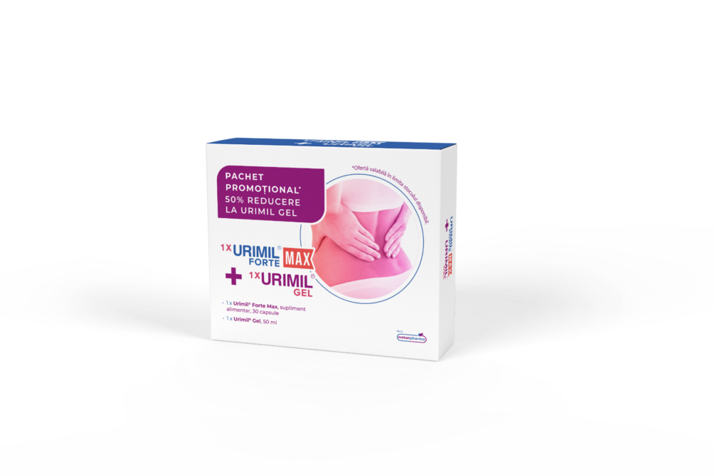 Pachet Urimil Forte Max 30 capsule + Urimil Gel 50ml, NaturPharma